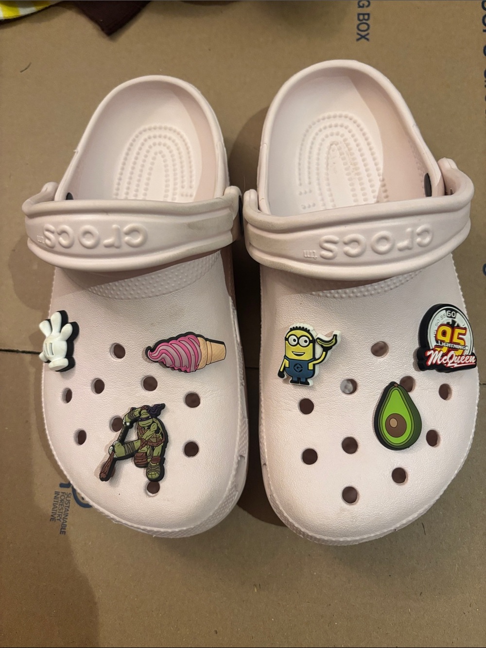 CROCS Kids Light Pink Clog with Jibbitz Charms